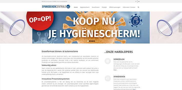 Spandoekencentrale Nederland website